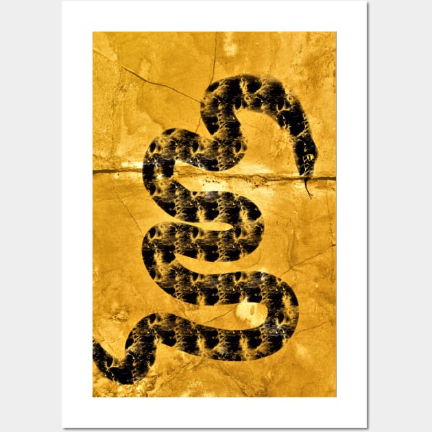 Golden Black Snake Wall Art by Minxylynx4